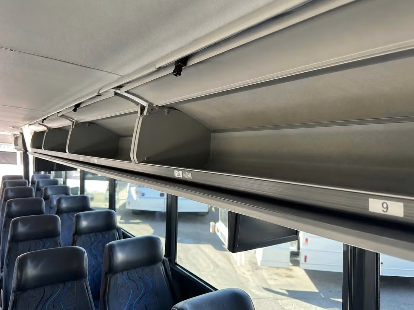 crown point 18 passenger minibus overhead storage