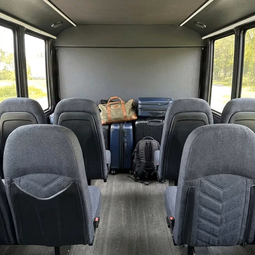 crown point 25 passenger minibus luggage area