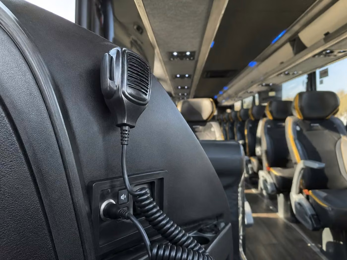crown point charter bus pa system