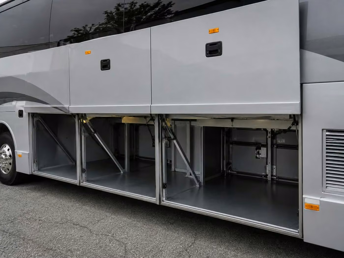 crown point charter bus under bus storage