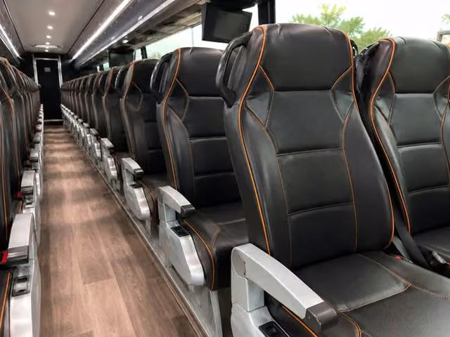 crown point charter bus interior