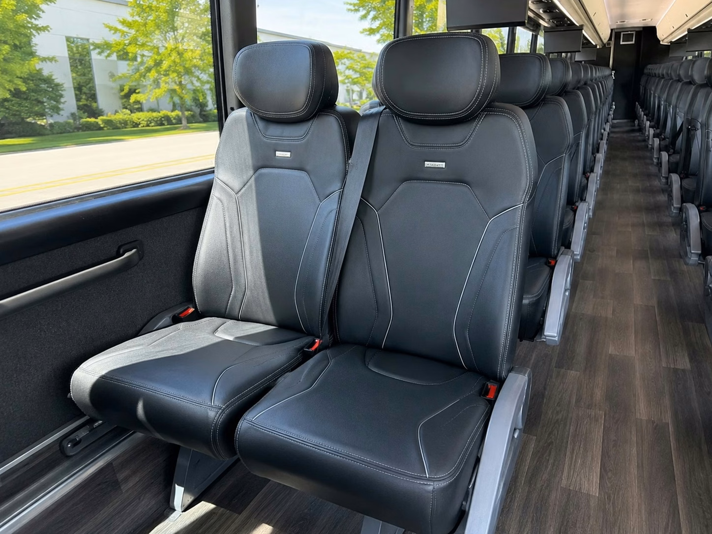 56 passenger charter bus inside